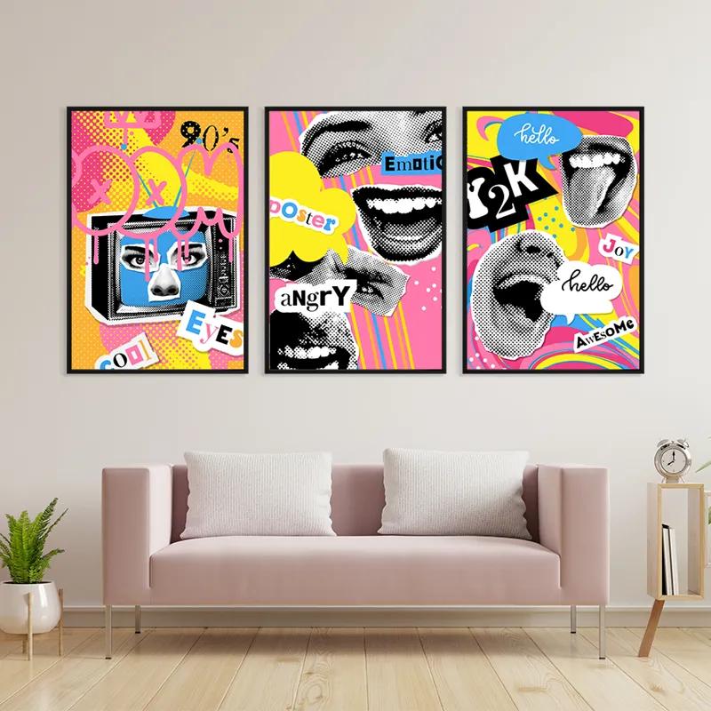 Mehrteiliges Leinwandbild Emotion 90s mockup 3