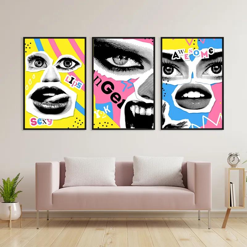 Mehrteiliges Leinwandbild Face Eye Set mockup 3