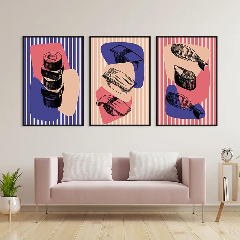 Mehrteiliges Leinwandbild Sushi Set mockup 3