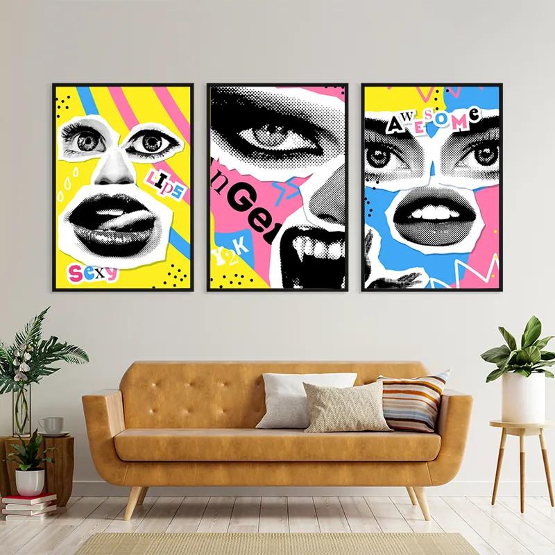 Mehrteiliges Leinwandbild Face Eye Set mockup 4