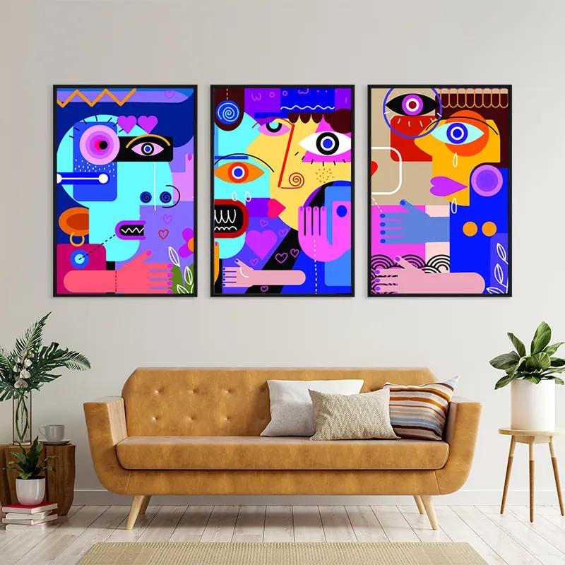 Mehrteiliges Leinwandbild Personbstract Set mockup 4