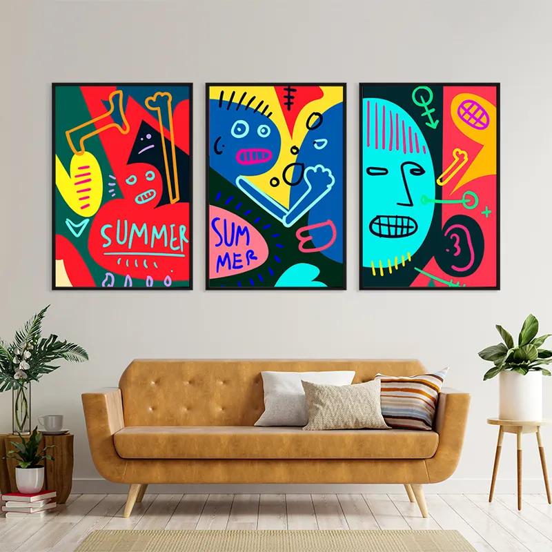 Mehrteiliges Leinwandbild Summer Collage mockup 4