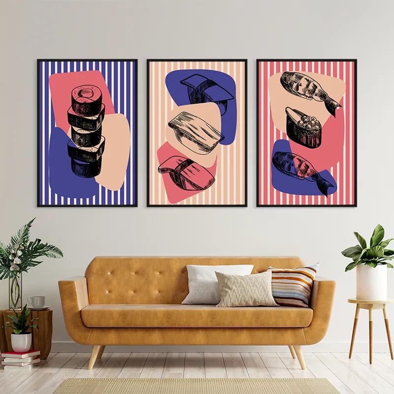 Mehrteiliges Leinwandbild Sushi Set mockup 4