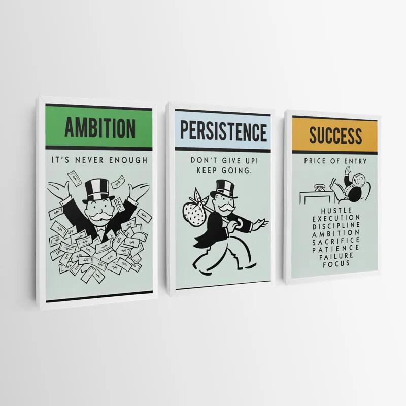 Mehrteiliges Leinwandbild Monopoly Succes Set mockup 0