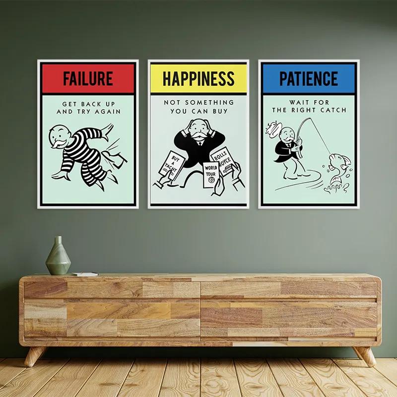 Mehrteiliges Leinwandbild Monopoly Life Set mockup 2