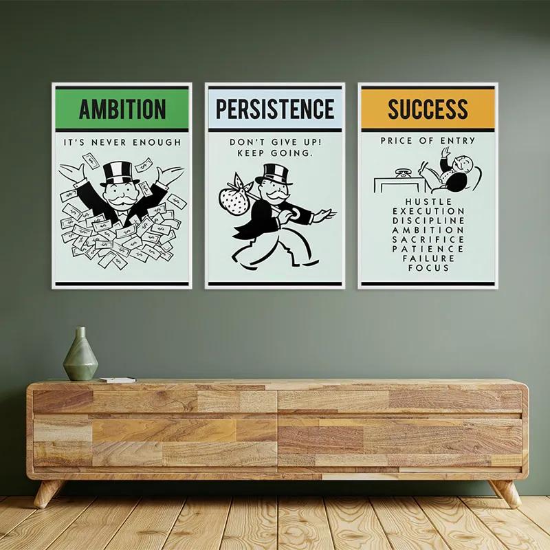 Mehrteiliges Leinwandbild Monopoly Succes Set mockup 2