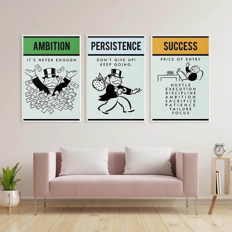 Mehrteiliges Leinwandbild Monopoly Succes Set mockup 3