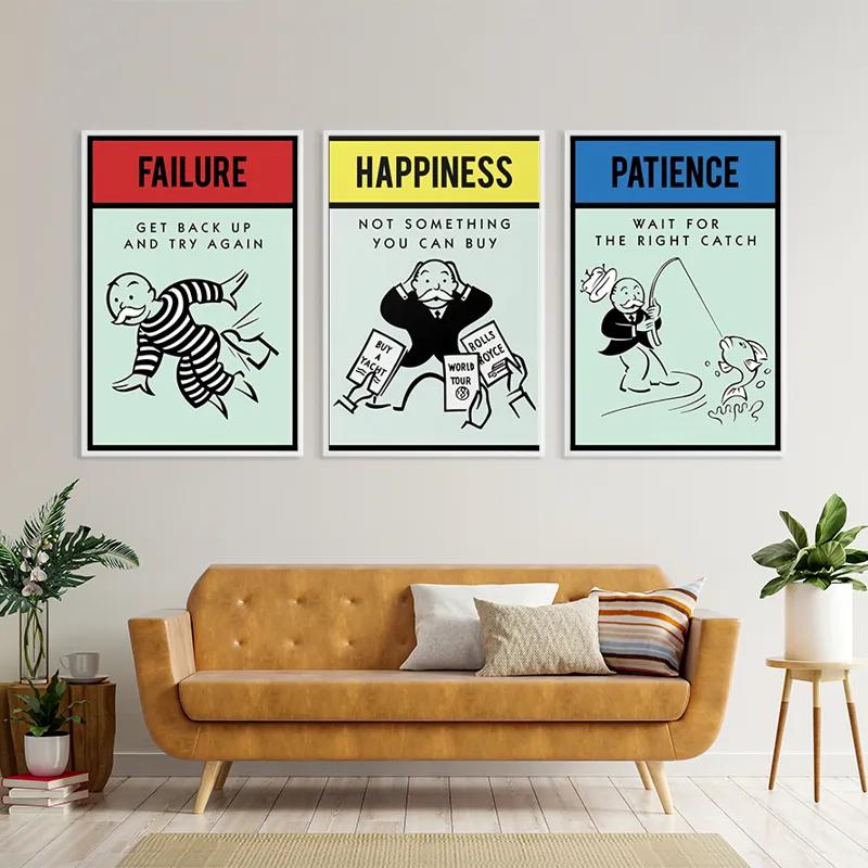 Mehrteiliges Leinwandbild Monopoly Life Set mockup 4