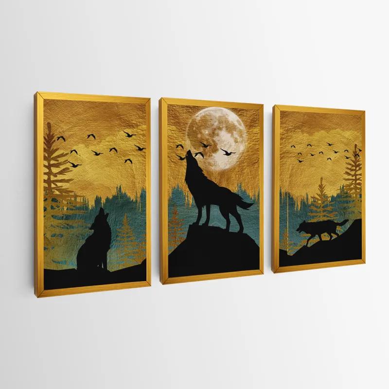 Mehrteiliges Leinwandbild Three Wolfs mockup 0