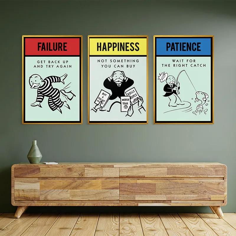 Mehrteiliges Leinwandbild Monopoly Life Set mockup 2