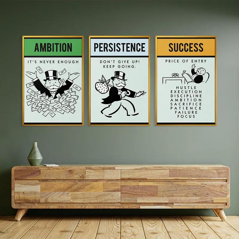 Mehrteiliges Leinwandbild Monopoly Succes Set mockup 2