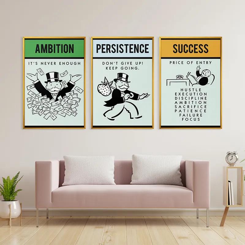 Mehrteiliges Leinwandbild Monopoly Succes Set mockup 3