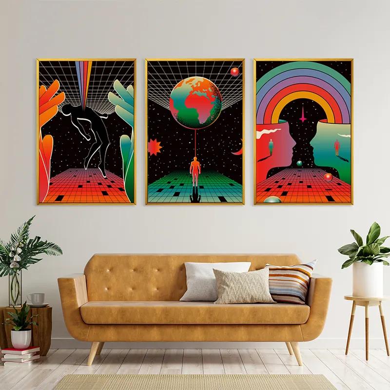 Mehrteiliges Leinwandbild Cosmos Poster mockup 4