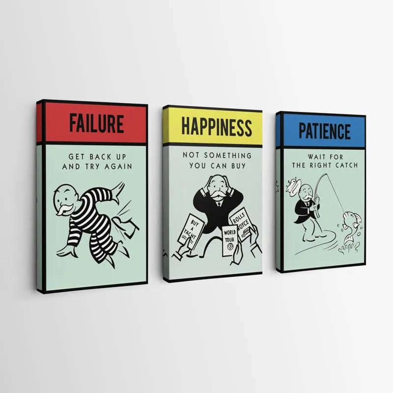 Mehrteiliges Leinwandbild Monopoly Life Set mockup 0