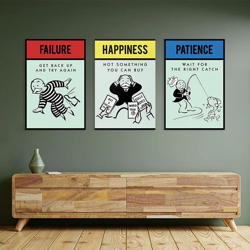 Mehrteiliges Leinwandbild Monopoly Life Set mockup 2