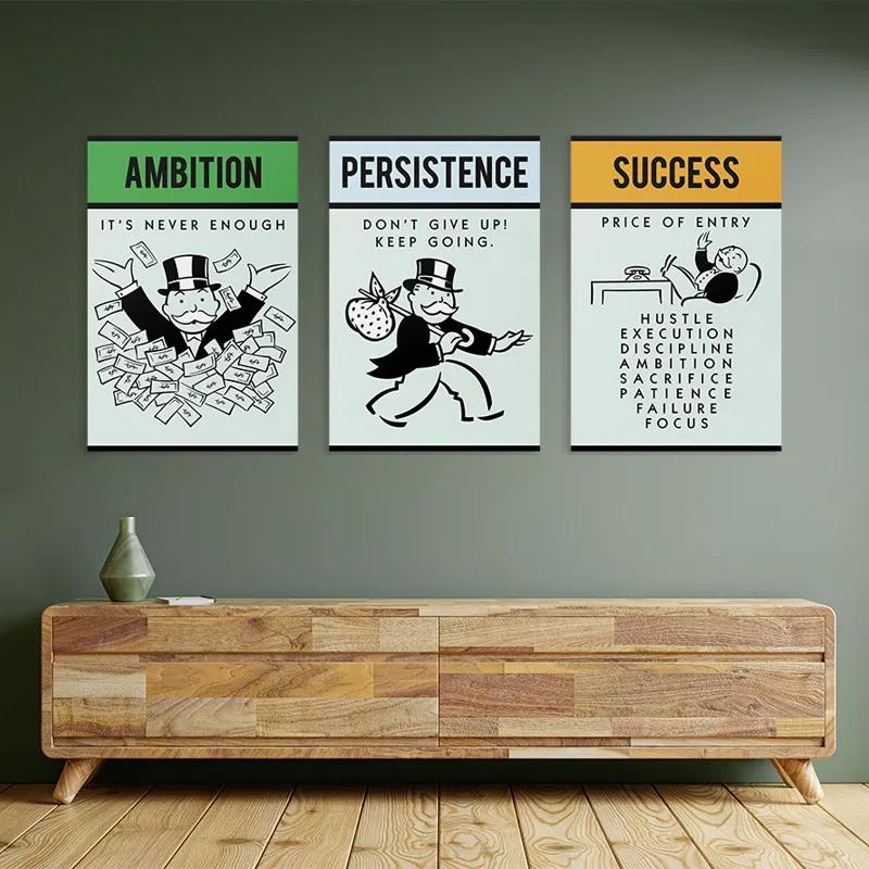 Mehrteiliges Leinwandbild Monopoly Succes Set mockup 2