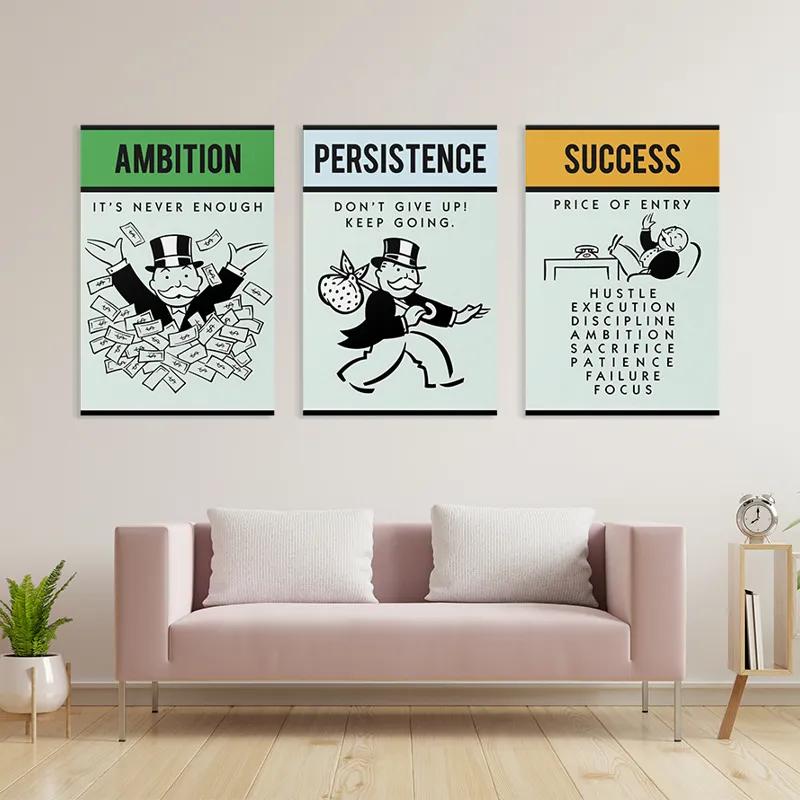 Mehrteiliges Leinwandbild Monopoly Succes Set mockup 3