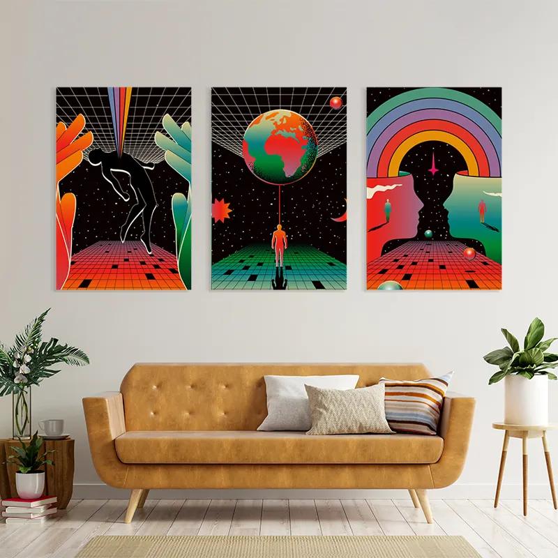 Mehrteiliges Leinwandbild Cosmos Poster mockup 4