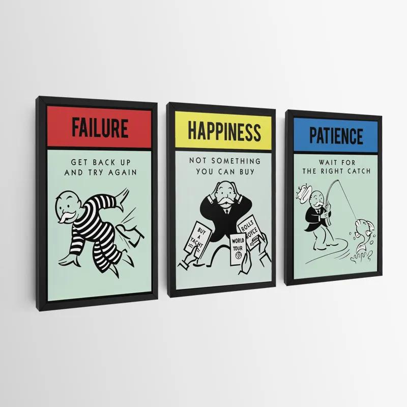 Mehrteiliges Leinwandbild Monopoly Life Set mockup 0