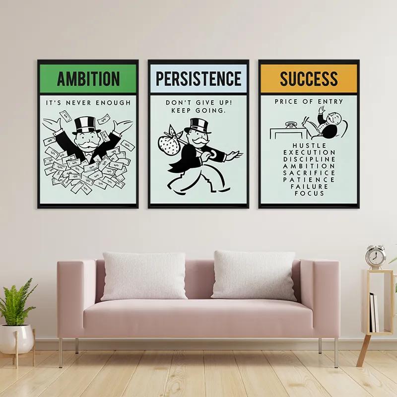 Mehrteiliges Leinwandbild Monopoly Succes Set mockup 3