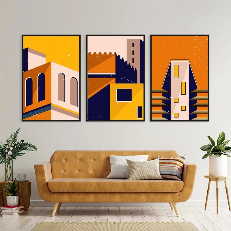 Mehrteiliges Leinwandbild Sunset Home Set mockup 4