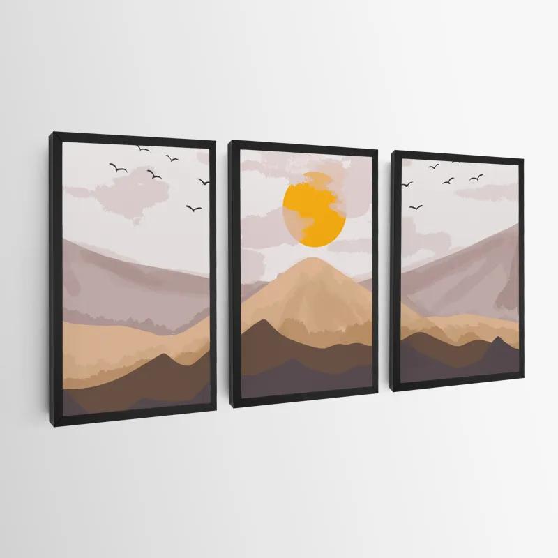 Mehrteiliges Leinwandbild Mountain Sunrise Set mockup 0