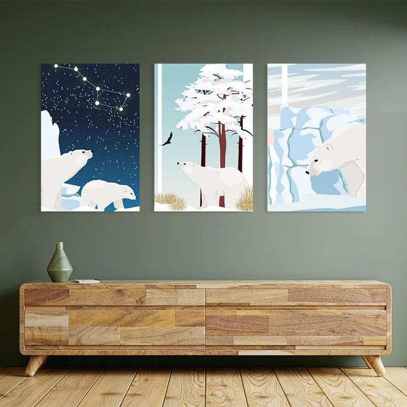 Mehrteiliges Leinwandbild Icebear Set mockup 2