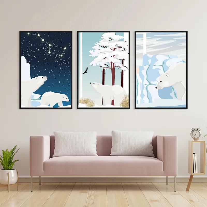 Mehrteiliges Leinwandbild Icebear Set mockup 3