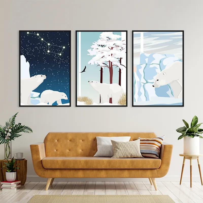 Mehrteiliges Leinwandbild Icebear Set mockup 4