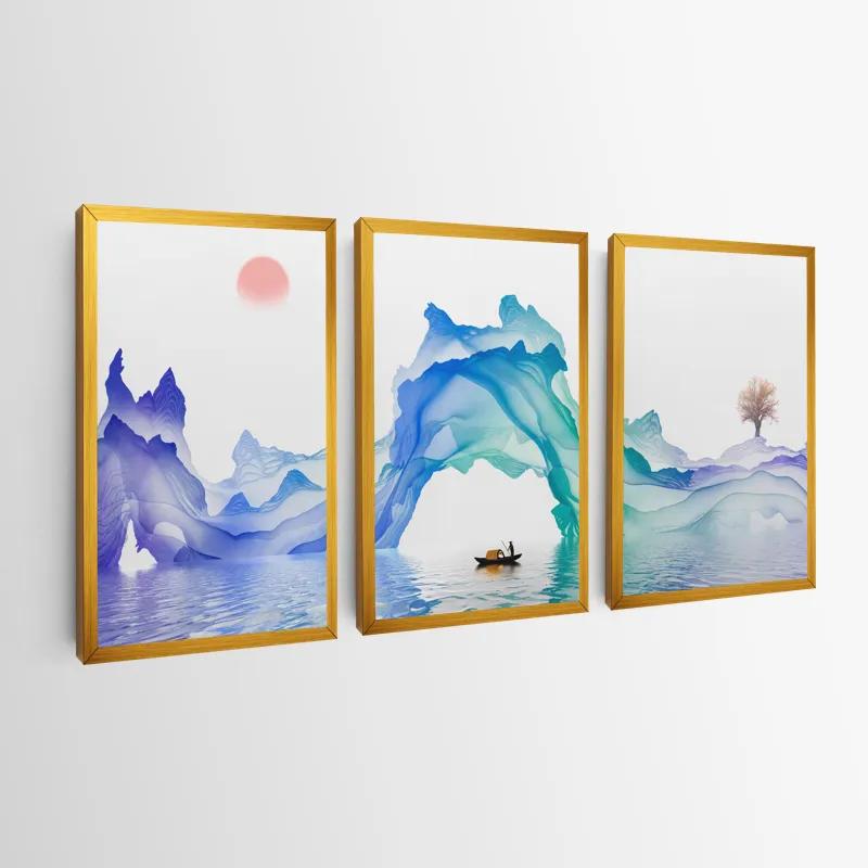 Mehrteiliges Leinwandbild Abstract Purple Lake mockup 0