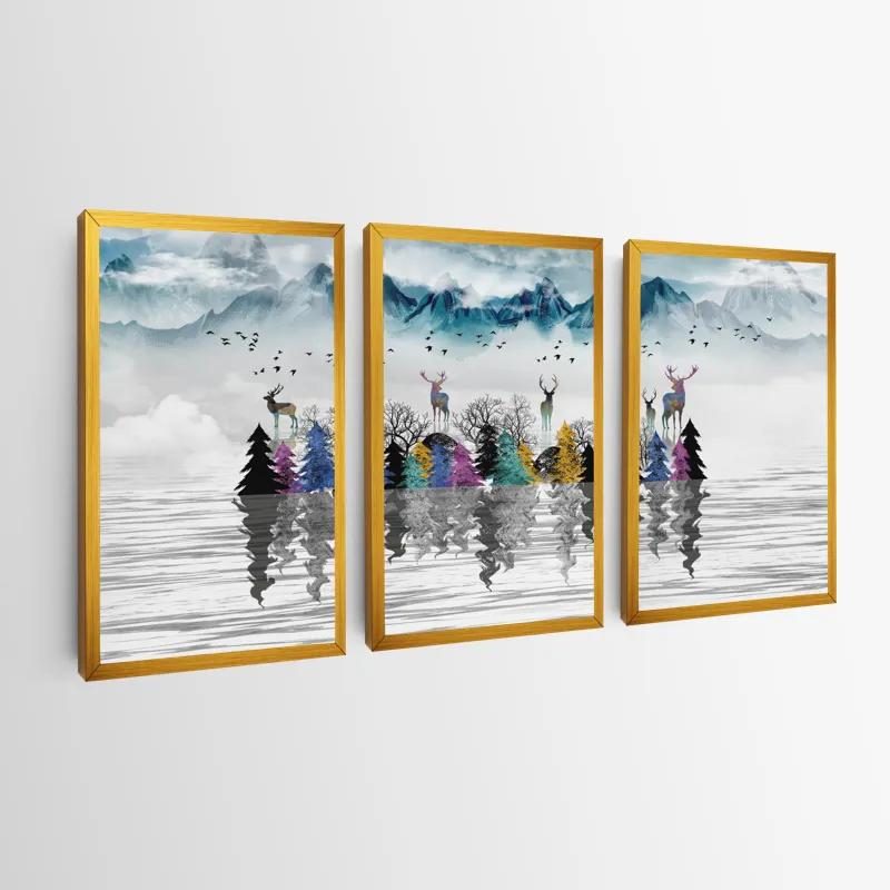 Mehrteiliges Leinwandbild Mountain Lake mockup 0