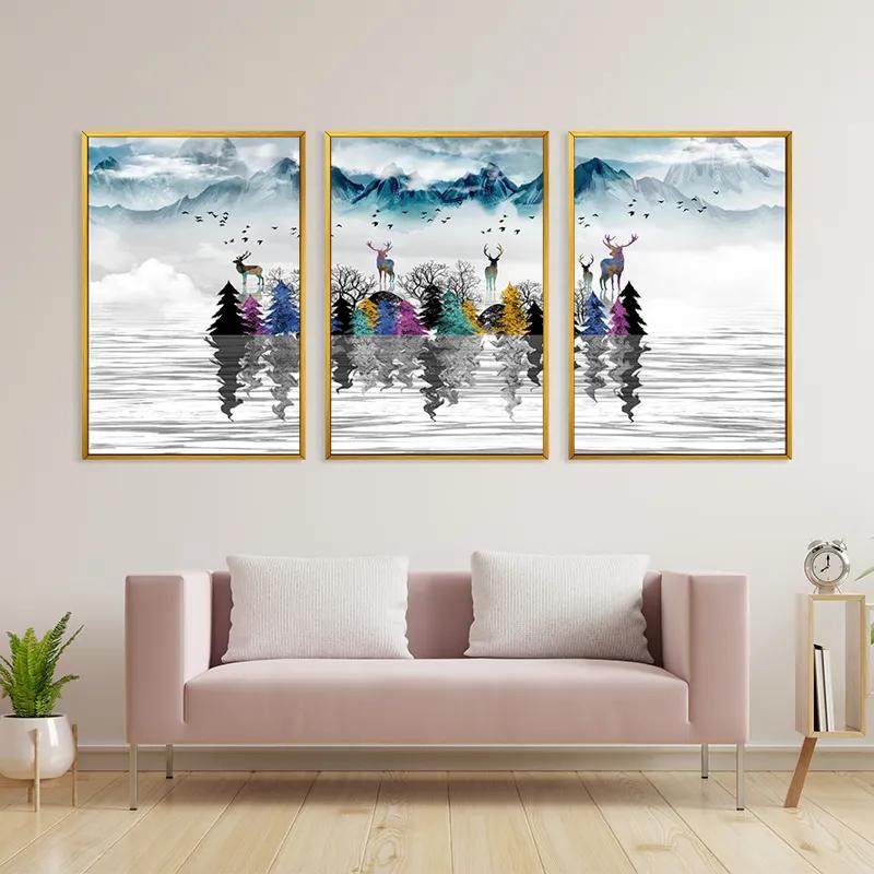 Mehrteiliges Leinwandbild Mountain Lake mockup 3