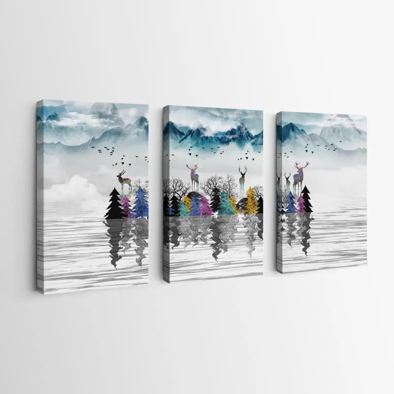 Mehrteiliges Leinwandbild Mountain Lake mockup 0