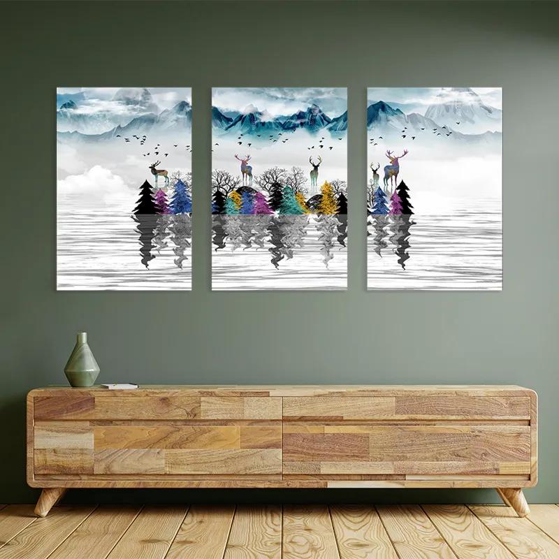 Mehrteiliges Leinwandbild Mountain Lake mockup 2