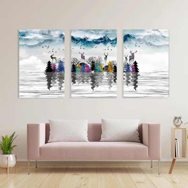 Mehrteiliges Leinwandbild Mountain Lake mockup 3