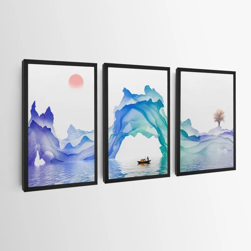 Mehrteiliges Leinwandbild Abstract Purple Lake mockup 0
