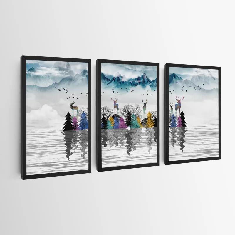 Mehrteiliges Leinwandbild Mountain Lake mockup 0