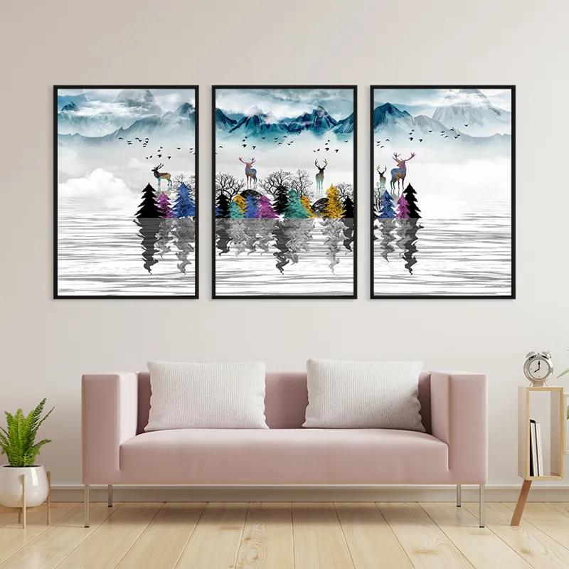 Mehrteiliges Leinwandbild Mountain Lake mockup 3