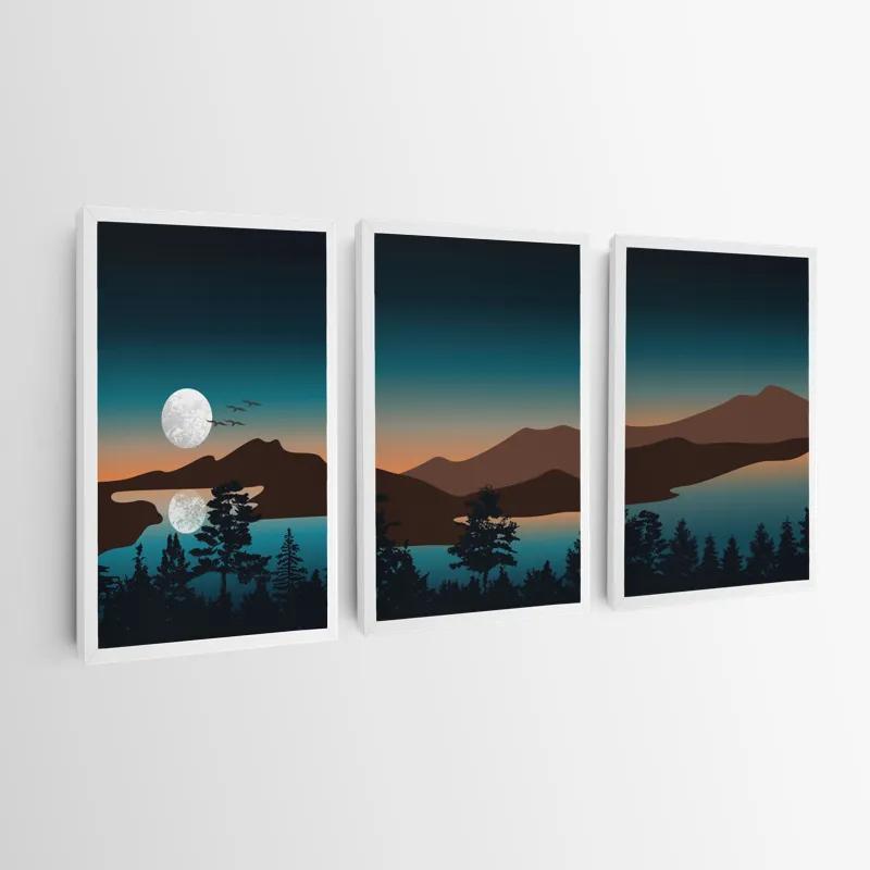 Mehrteiliges Leinwandbild Full Moon Mountain mockup 0