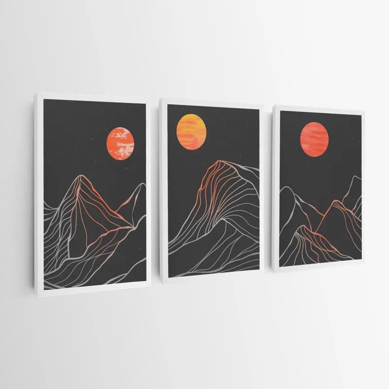 Mehrteiliges Leinwandbild Orange Moon Line mockup 0