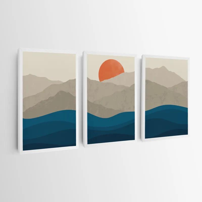 Mehrteiliges Leinwandbild Orange Moon Set mockup 0