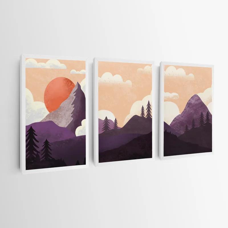 Mehrteiliges Leinwandbild Purple Mountain mockup 0