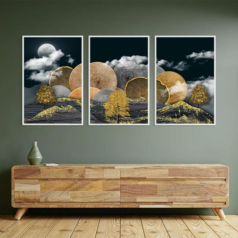 Mehrteiliges Leinwandbild Circle Over The Mountain mockup 2