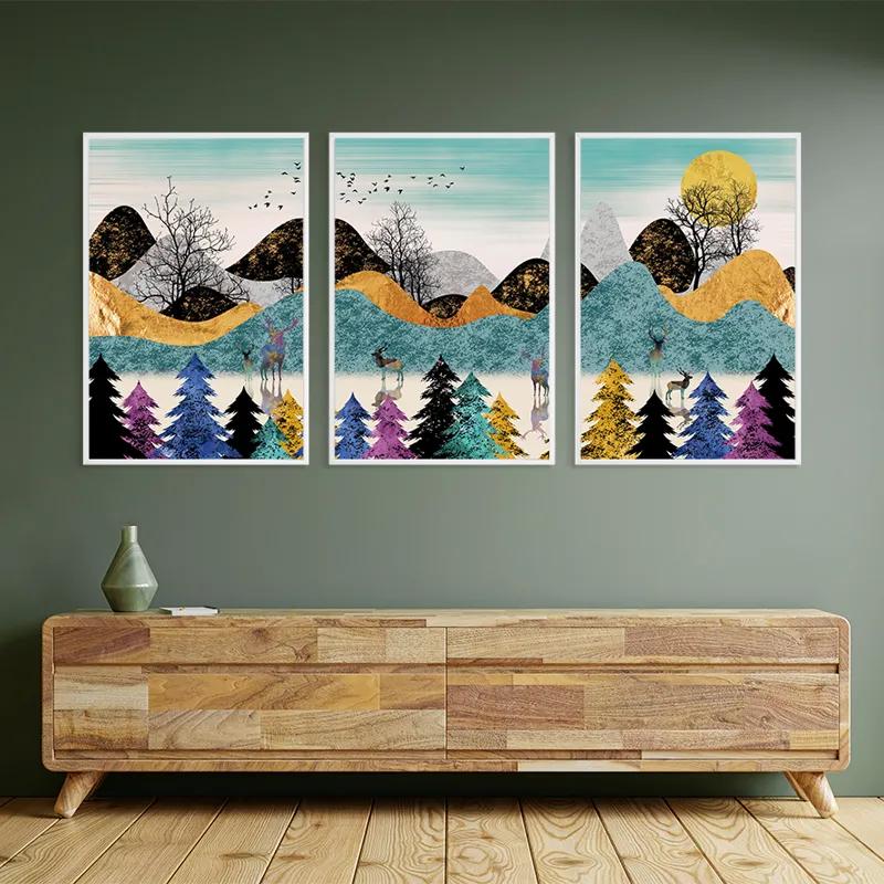 Mehrteiliges Leinwandbild Color Mountain mockup 2