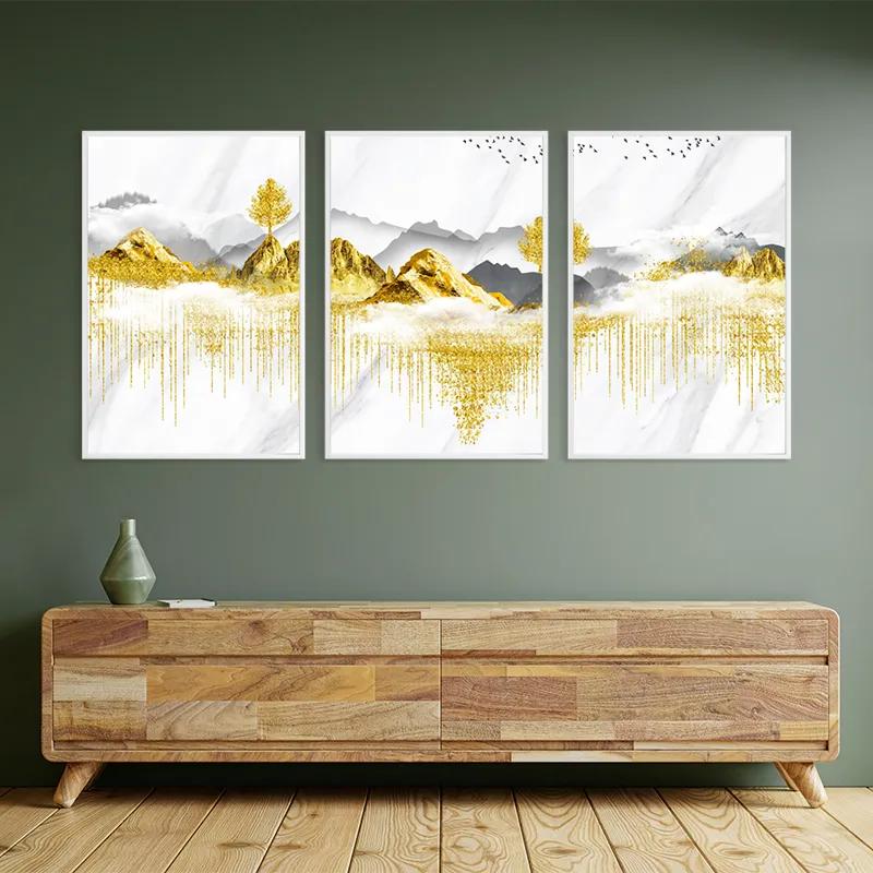Mehrteiliges Leinwandbild Golden White Mountains mockup 2