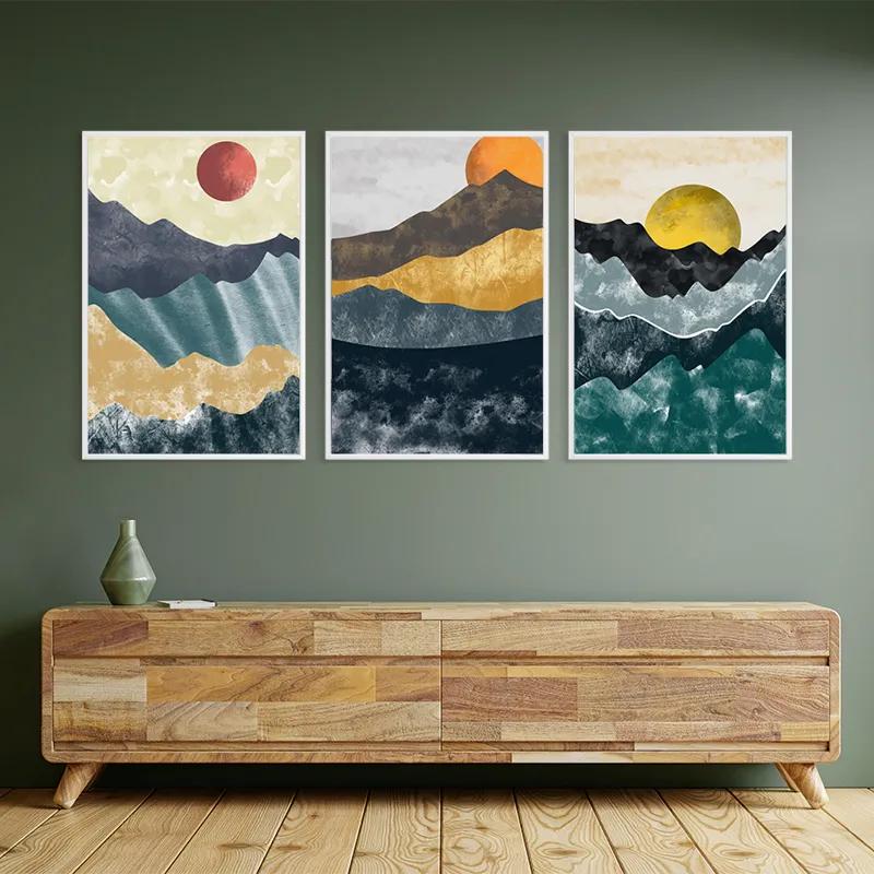 Mehrteiliges Leinwandbild Mountain Sun Set mockup 2