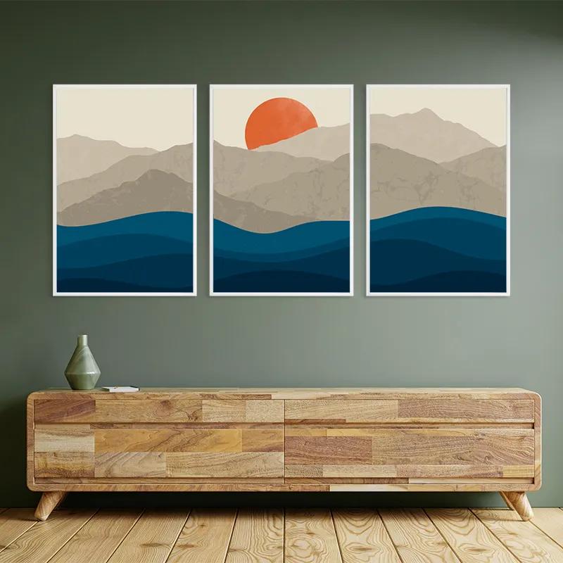 Mehrteiliges Leinwandbild Orange Moon Set mockup 2