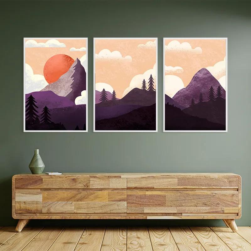 Mehrteiliges Leinwandbild Purple Mountain mockup 2