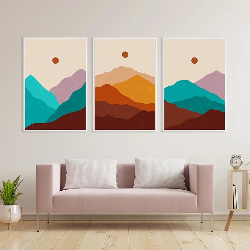 Mehrteiliges Leinwandbild Brown Moon Mountain mockup 3