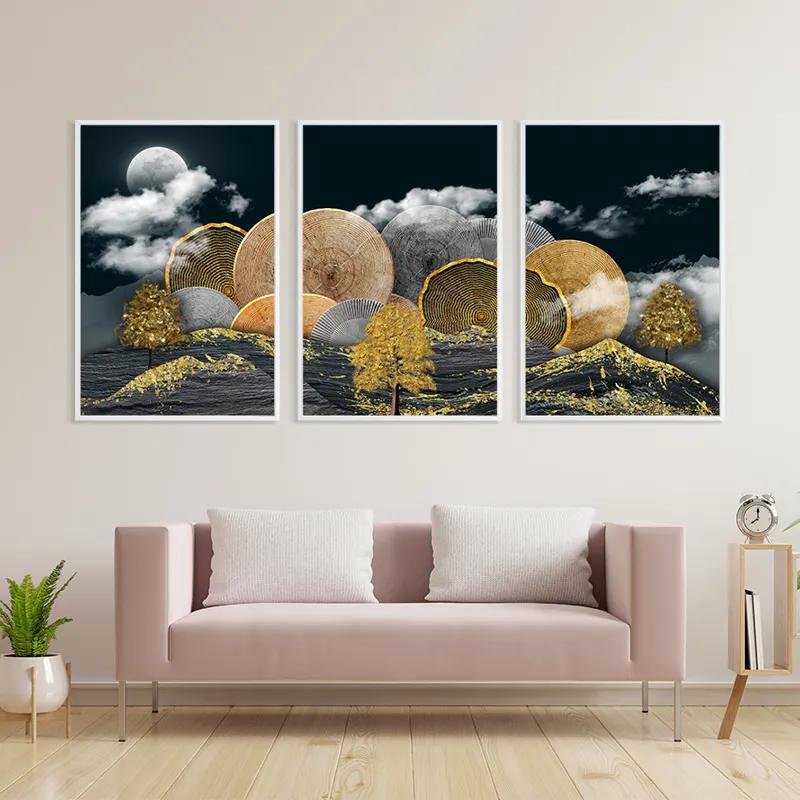 Mehrteiliges Leinwandbild Circle Over The Mountain mockup 3